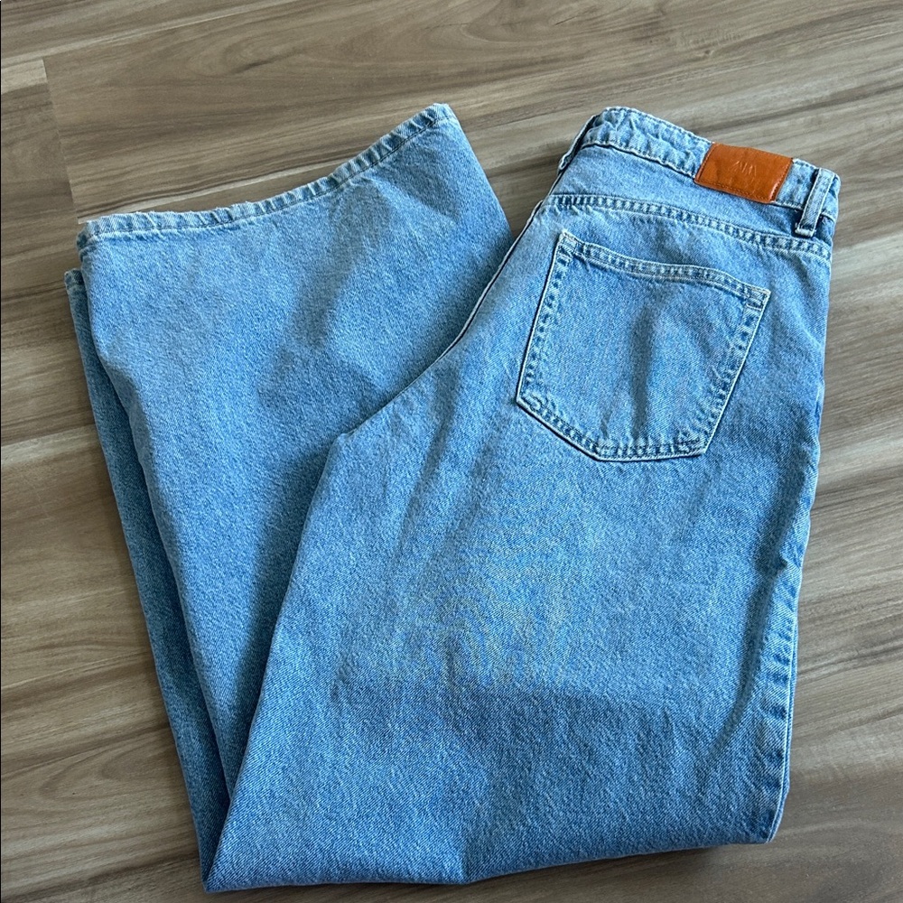 Zara Sky Blue Wide Leg Jeans